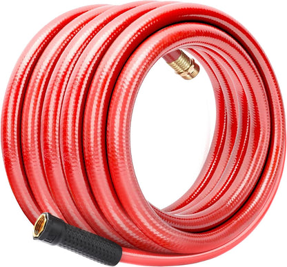 Solution4Patio Long Lead-in Red Garden Hose 5/8 in. x 50 ft. -Kink Free, No Leaking, Male/Female