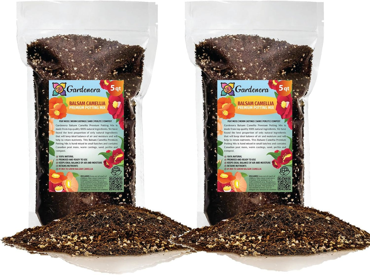 Gardenera Premium Balsam Camellia Potting Soil Mix - Perfect Balance of Nutrients, Drainage, and