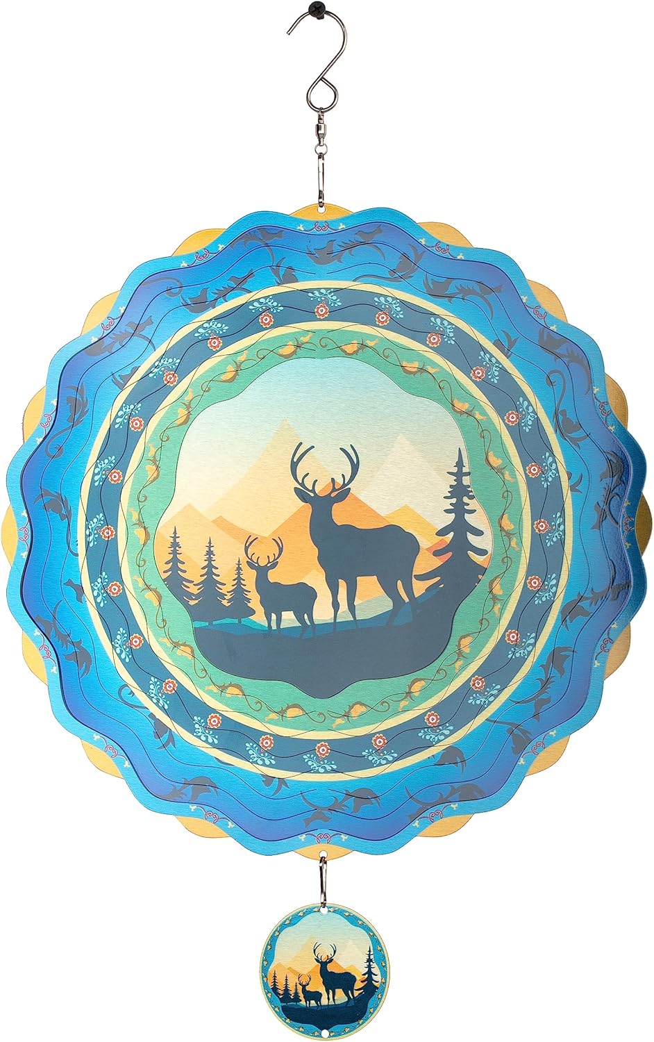 Light Catcher Elks Wind Spinner for Outdoor, 12 inch Hanging Wind Spinners Garden Yard Patio Window