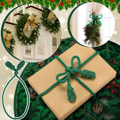 Shappy 36 Pieces Christmas Garland Banister Ties Christmas Decorative Reusable and Flexible Twist