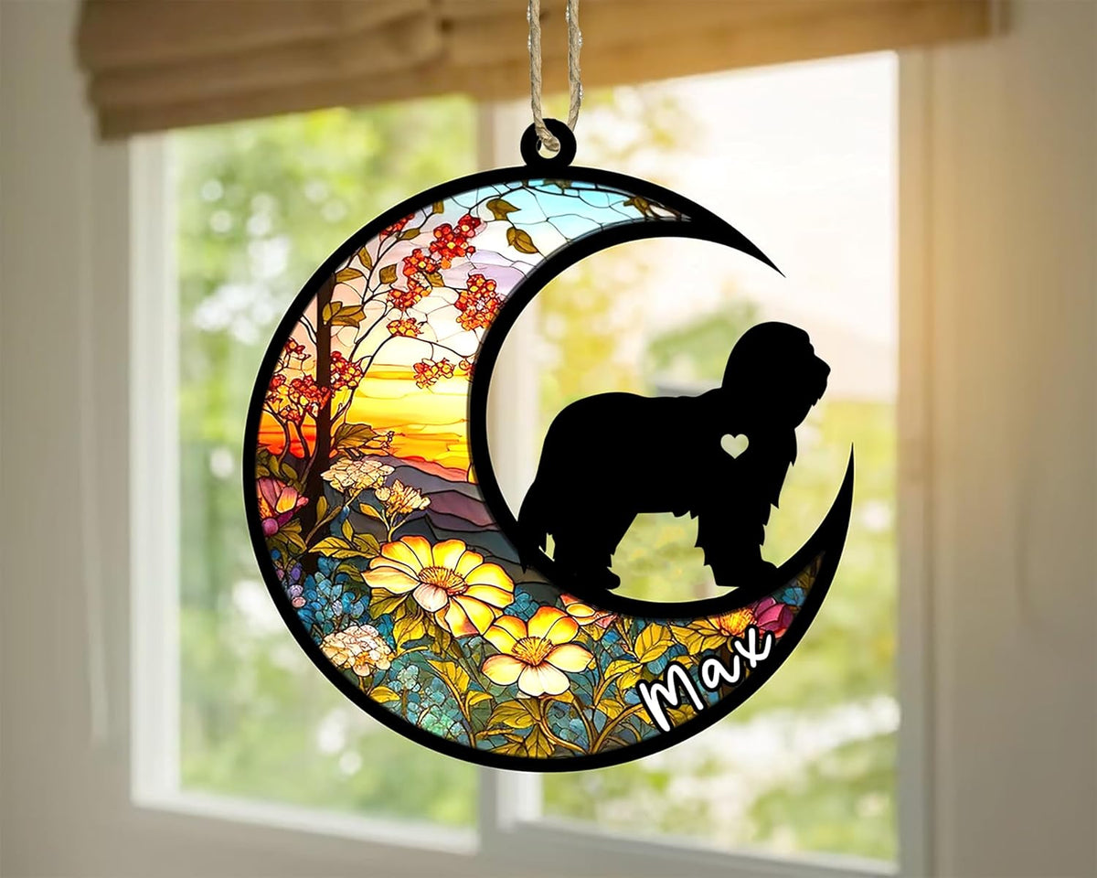 Personalized Dog Memorial, Custom Name Bearded Collie Dog Christmas Ornament with Name, Custom