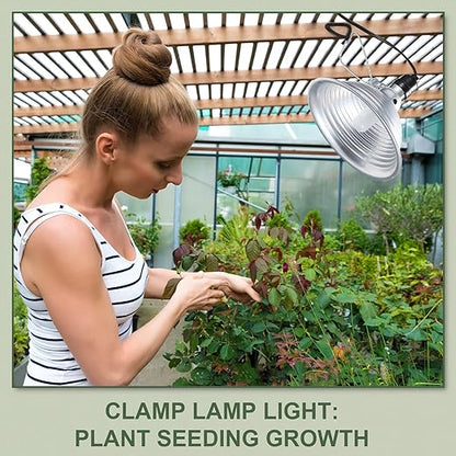 Macarrie 8 Pack Clamp Lamp Light with Aluminum Reflector, 6ft SPT-2 18awg Cord and Adjustable Stand