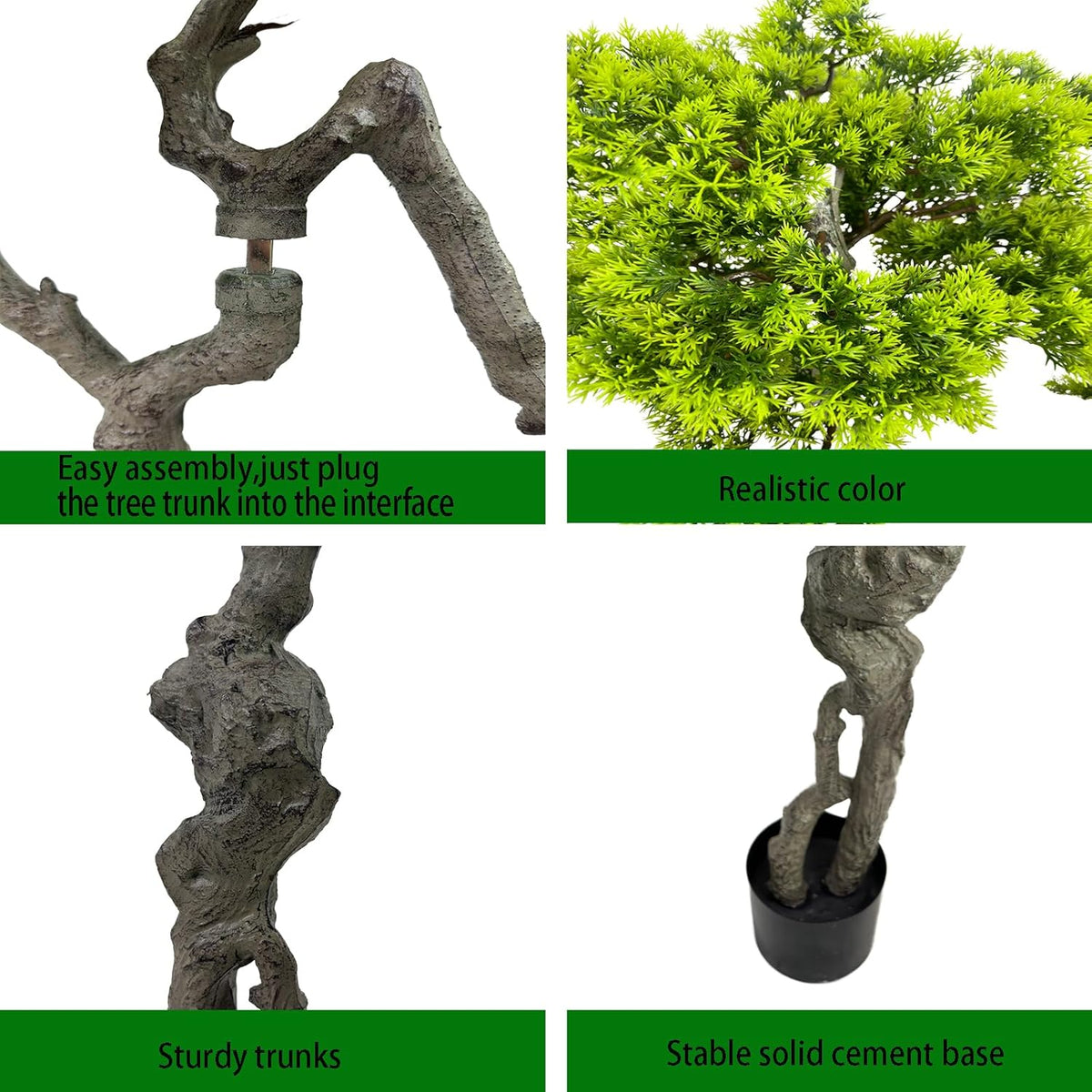 3.5ft（43in） Artificial Bonsai Tree Juniper Faux Plants Indoor Big Fake Plants Decor with Ceramic