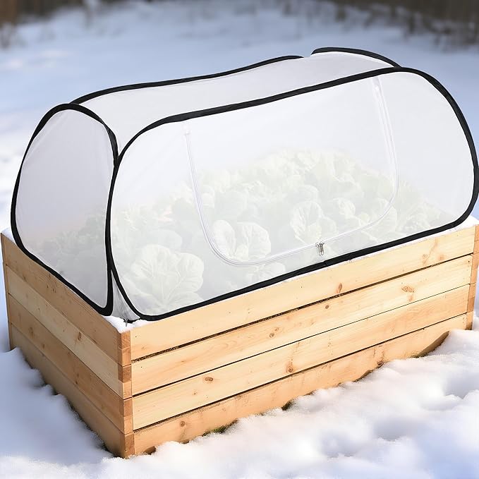 45" x 22" x 16" Pop Up Winter Garden Rows Plant Covers, Raised Garden Beds Vegetable Rows