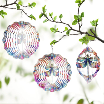 Dragonfly Wind Spinners, Dragonfly Gifts for Women, 12-Inch 3D Kinetic Stainless Steel Metal Wind