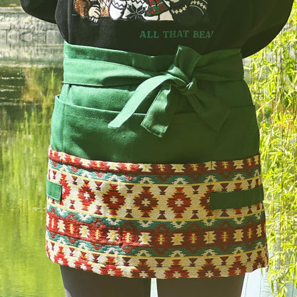 Garden Apron for Woman, Serve Apron Cute, Flora Half Apron with 8 Pockets, Valentines Gift for Mom
