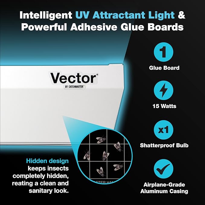 Catchmaster Vector Optima Light Trap, UV Light Fly Traps for Home, Gnat Traps for House Indoor