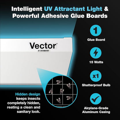Catchmaster Vector Optima Light Trap, UV Light Fly Traps for Home, Gnat Traps for House Indoor