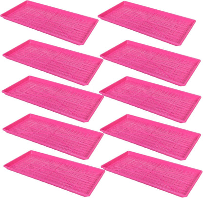 SUNPACK 10" x 20" Heavy Duty Mesh Plastic Seed Starting Tray, Magenta, 1" (Pack of 10) - Ensures