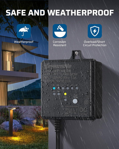 DEWENWILS Low Voltage Landscape Transformer, 60W 120V AC to 24V DC, Landscape Lighting Transformer