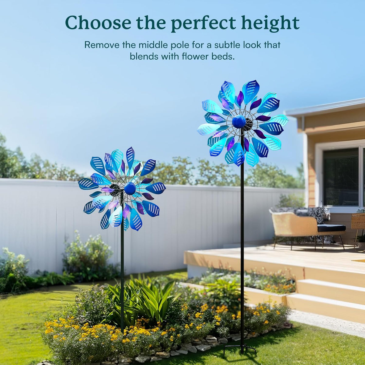 Garden Wind Spinners Outdoor, Metal Yard Spinner, Large Wind Spinner, Gift for Family Friends(84''