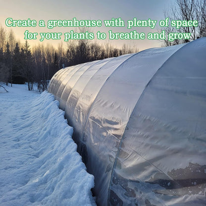 10FTx20FT Greenhouse Plastic Sheeting, 6 Mil Thick Clear Polyethylene Film, Waterproof Wind Frost