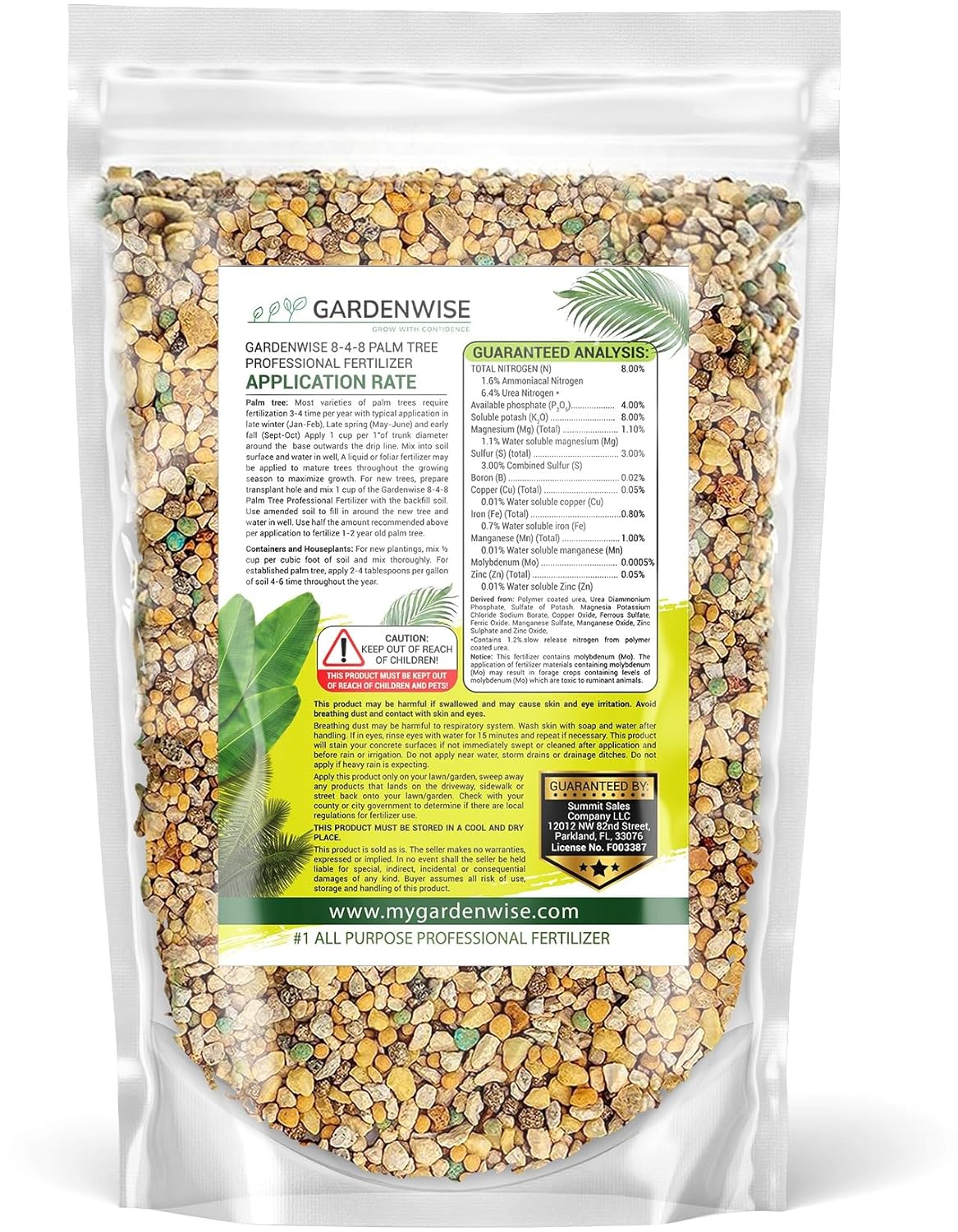8-4-8 Professional Palm Tree Fertilizer Plant Food; for Indoor Potted Plants and Outdoor Landscape