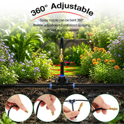Pro-Series Drip Irrigation System, 200FT 1/4" Garden Watering System with 32pcs 360° Bendable