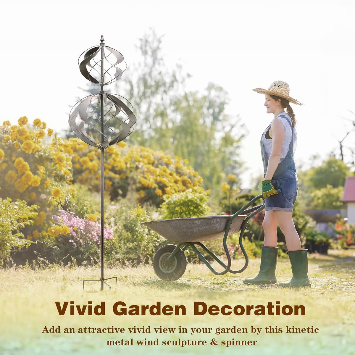 Wind Spinners Outdoor Metal - Large Kinetic Wind Spinner for Yard Garden, Windmills Lawn Ornament