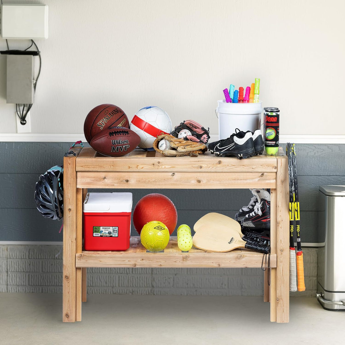 Greenes Fence Cedar Adjustable Storage Shelves, 44 in. x 16 in. x 30 in. - Made in USA with North
