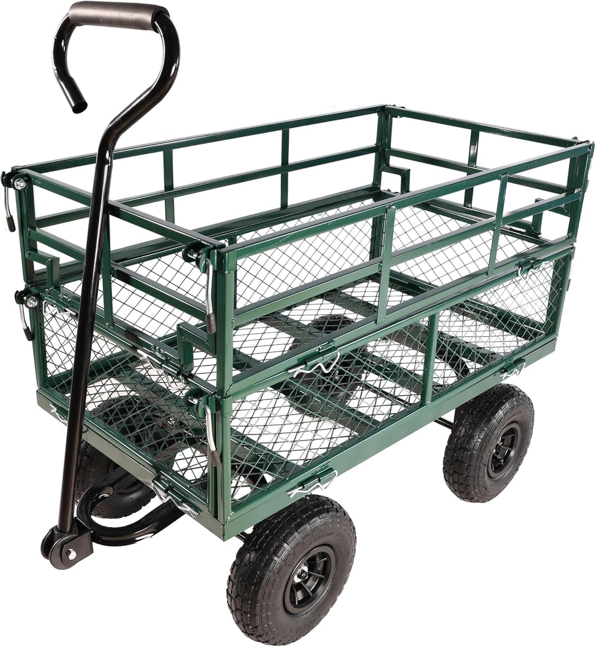 with a Four-Wheeled Trailer with a Double-Deck Detachable Side,The Steel Multifunctional Heavy-Duty