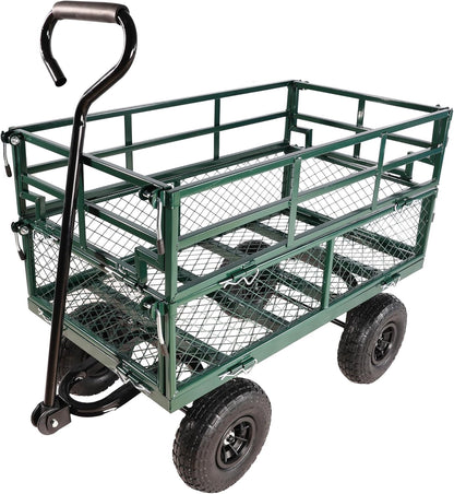 with a Four-Wheeled Trailer with a Double-Deck Detachable Side,The Steel Multifunctional Heavy-Duty
