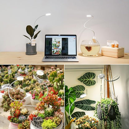 Clip-On Grow Lights for Indoor Plants, 2-in-1 LED Grow Lamp,4000K Sunlike Full Spectrum Plant