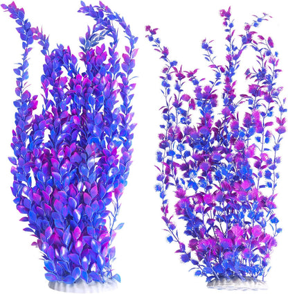 Hamiledyi Aquarium Plastic Plants Aquarium Decor Artificial Fish Tank Plants,Tall Fish Tank