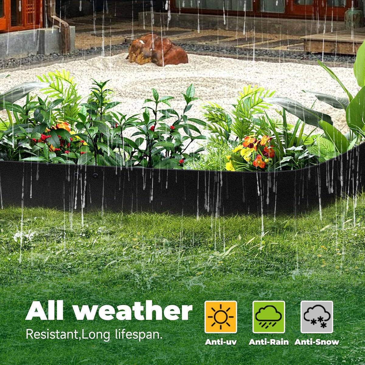 Steel Garden Edging with Top Bending Protection Metal Lanscape Edging Steel Lawn Edging 40 inch