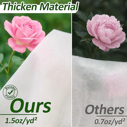 Gardzen 1.5 oz Plant Covers Freeze Protection, Reusable 10ft x 50ft Floating Row Covers, Thicker