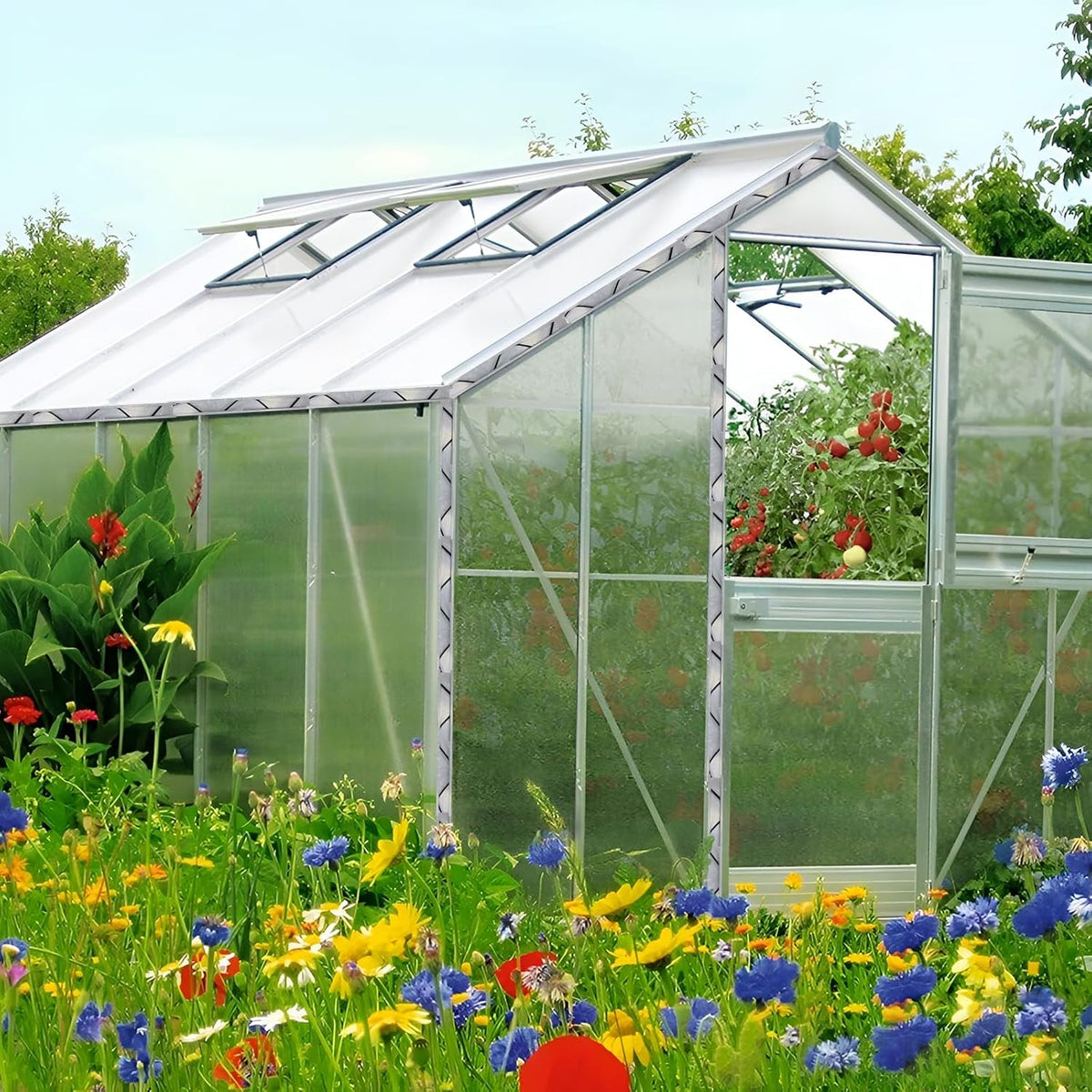6.6 ft Set of 20 Greenhouse Spring Wire and Lock Channel Kit, PVC-Coated Wires and Aluminum Lock