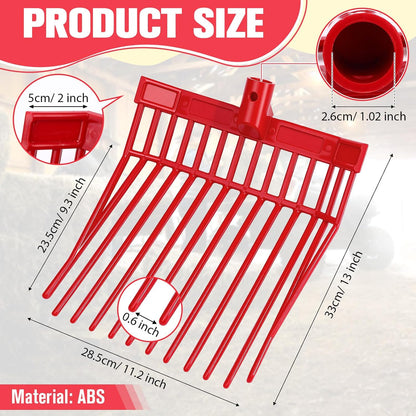 Lasnten 6 Pack Manure Fork Replacement Heads 12 Tines Heavy Duty Pitchfork Heads with Screws & Nuts
