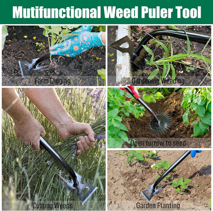 4 Pack Uprooting Weed Pulling Tools,Garden Hand Weeder Tools, Manual Multifunctional Weeders