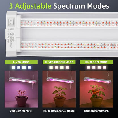 Hlite16inch Adjustable Full Spectrum Plant Growing Lamps- Linkable Grow Lights for Indoor Plants