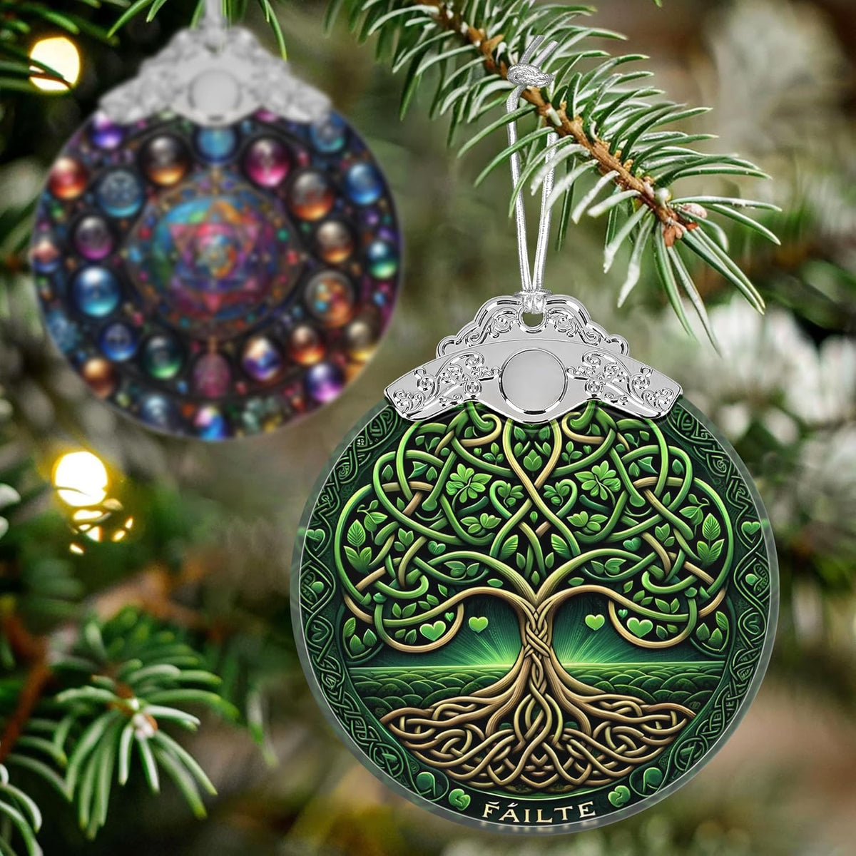 Christmas Tree of Life Stained Glass Ornament - Holiday Home Decor - Gift Exchange Present - The