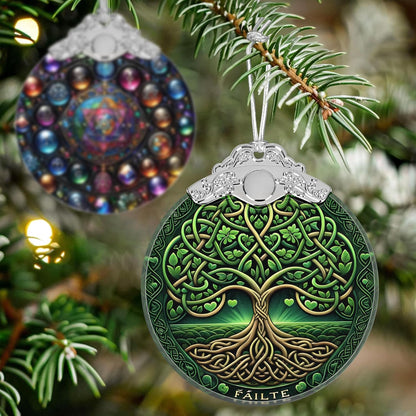 Christmas Tree of Life Stained Glass Ornament - Holiday Home Decor - Gift Exchange Present - The