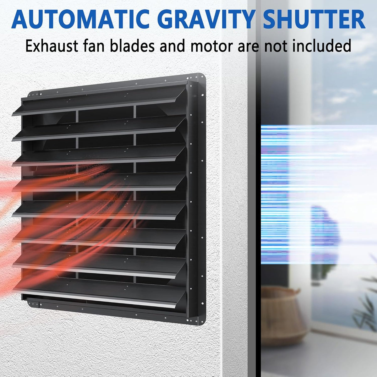 36 Inch Galvanized Sheet Spraying Automatic Exhaust Shutter Louver Vent (No Fan Blades and Motor)