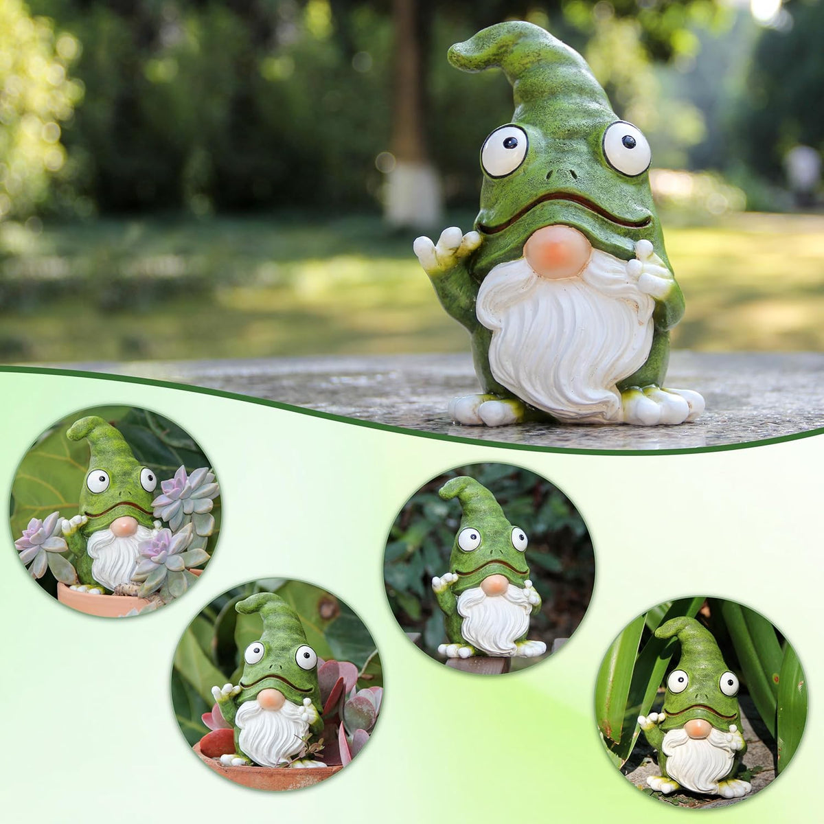 Outdoor Garden Frog Gnome Statue, Garden Gnomes Outdoor Figurine, Sculptures & Statues, Decoration