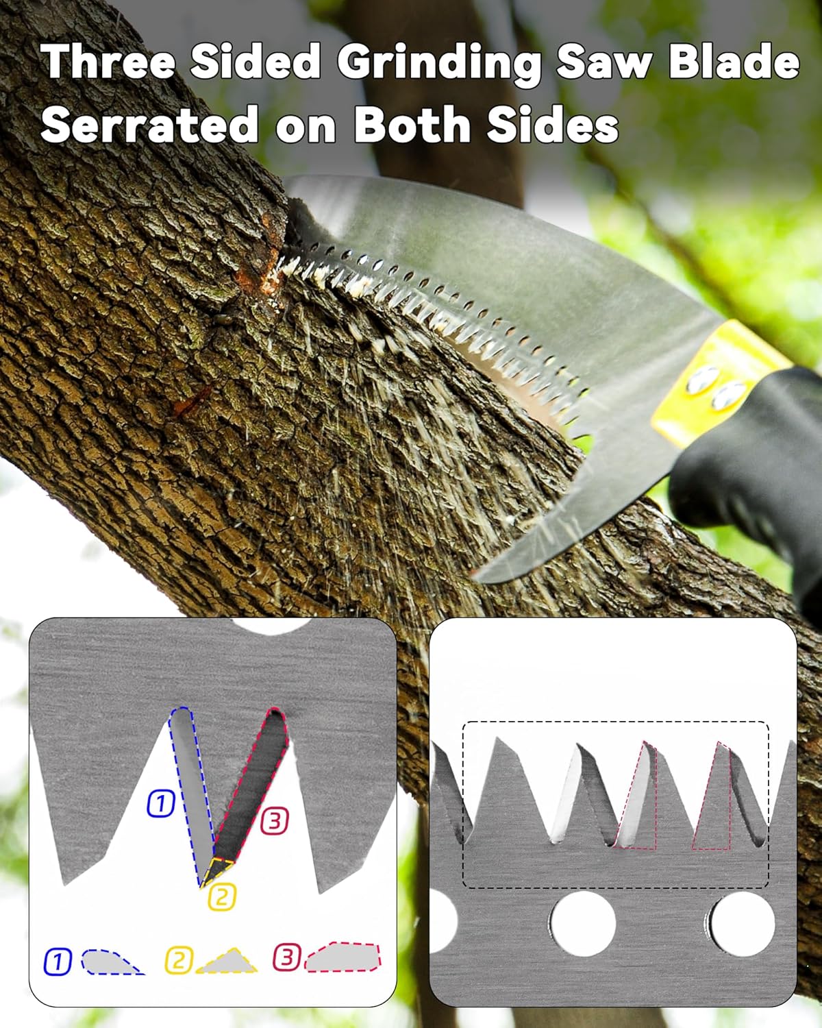 8.5FT Pole Saw with Adjustable Length for Tree Trimming, Lightweight Manual Pruning Saw with Mn