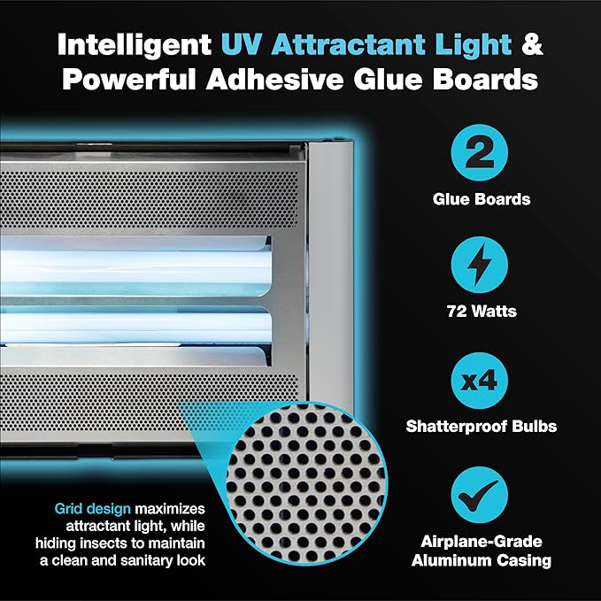 Catchmaster Vector Plasma Screened Light Trap, UV Light Fly Traps, Gnat Traps for House Indoor