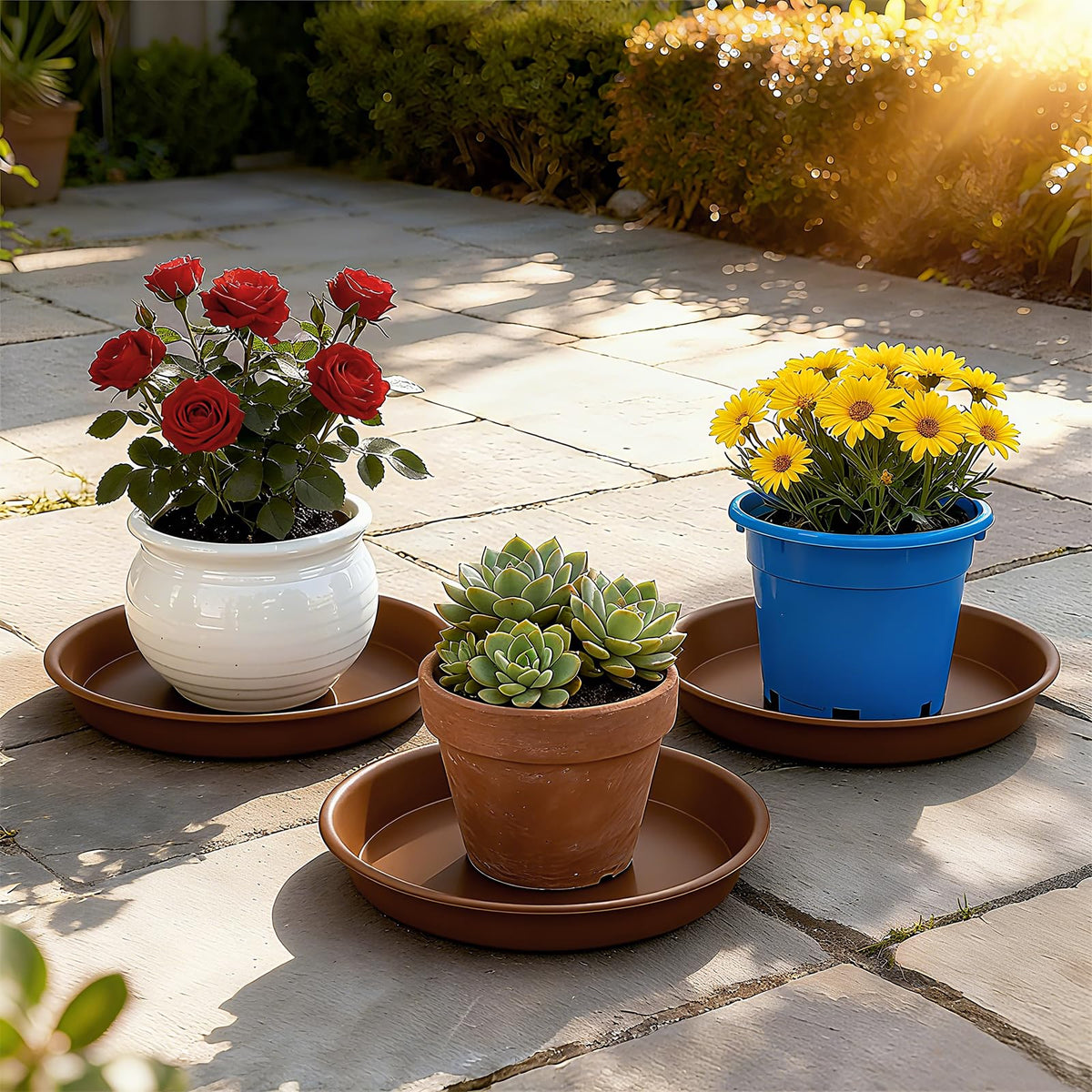 TITE Plant Saucer 16 inch,Heavy Large Planter Durable Thicker Plastic Plant Trays for Indoors and