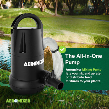 Aeromixer Tall 3/4 HP Submersible Mixing + Aerating Pump - Submersible Water Pump for Nutrient