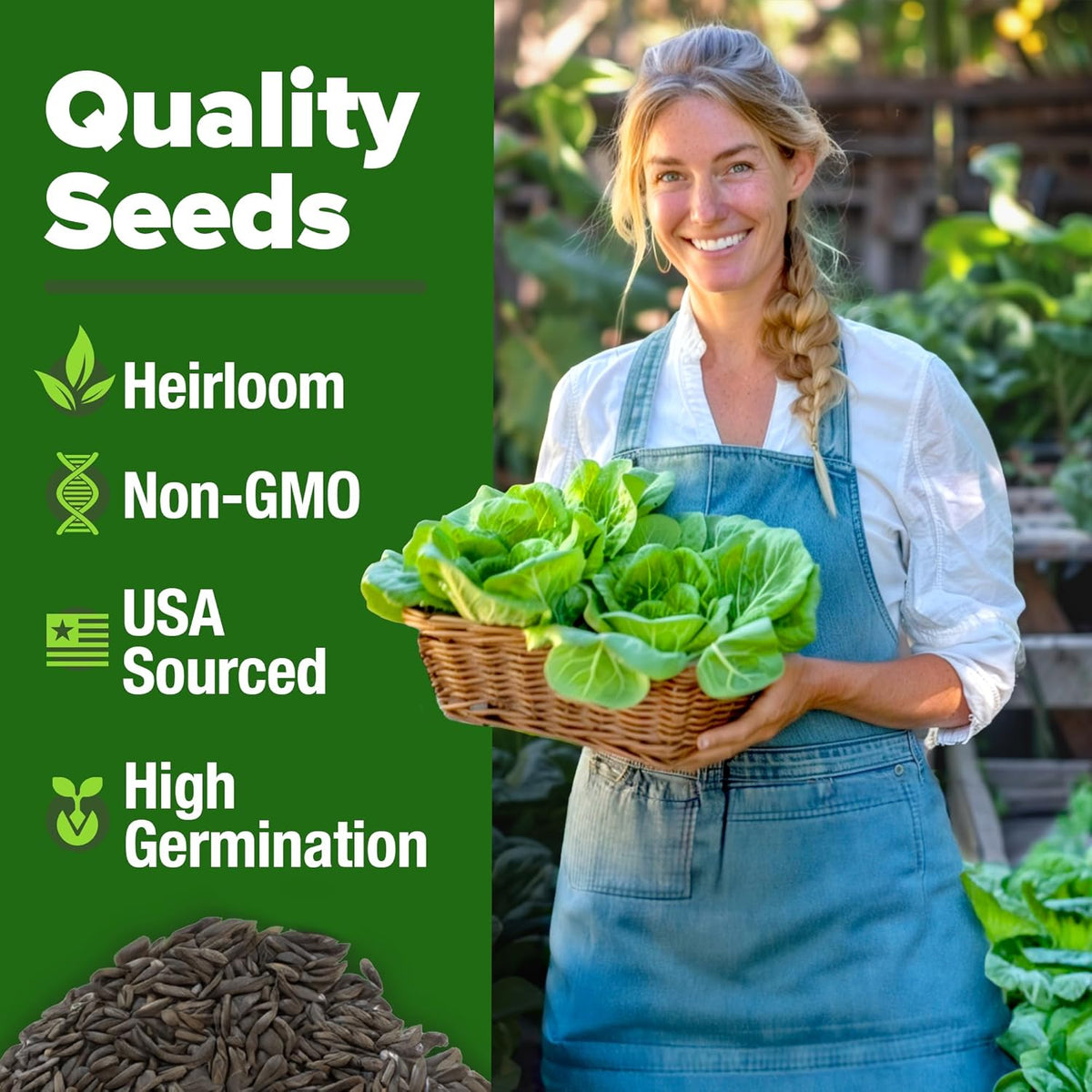 HOME GROWN 𝗨𝗦𝗔 𝗣𝗥𝗘𝗠𝗜𝗨𝗠 Buttercrunch Lettuce Seeds Bulk Pack - 1975 Heirloom 𝗡𝗢𝗡-𝗚𝗠𝗢