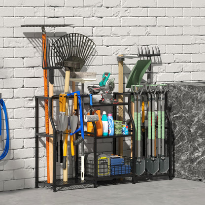 keomaisyto Garden Tool Organizer, Heavy Duty Yard Tool Tower Rack for Garage Organization and