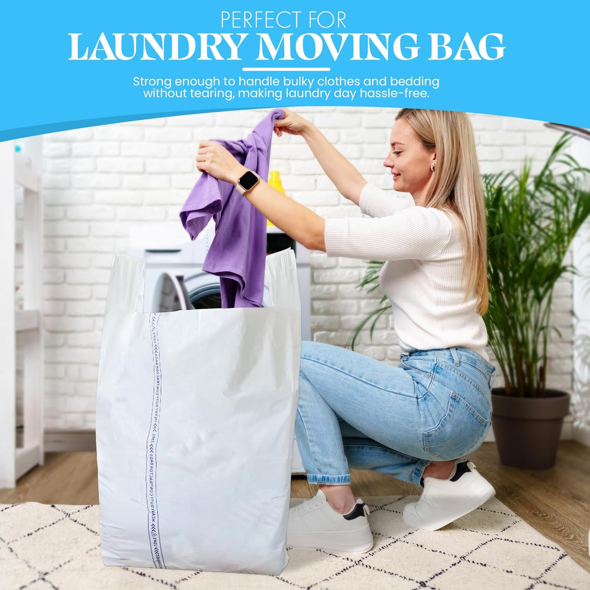 Heavy Duty Contractor Trash Bags with Handles – 52 Gallon, 40 Count | 3 MIL Thick, Extra Large