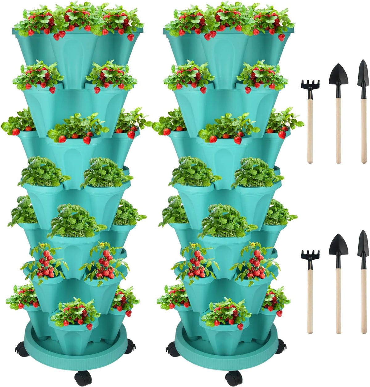 Vertical Planter 7 Tier Stackable Planters Garden Planters Strawberry Herb Flower and Vegetable
