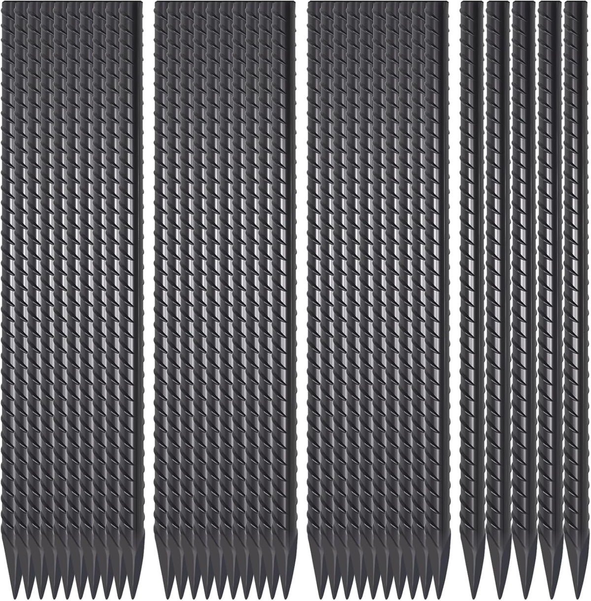 Straight Rebar Stakes 16 Inch 34 Pack Garden Spikes with Chisel Point End Metal Stakes for Ground