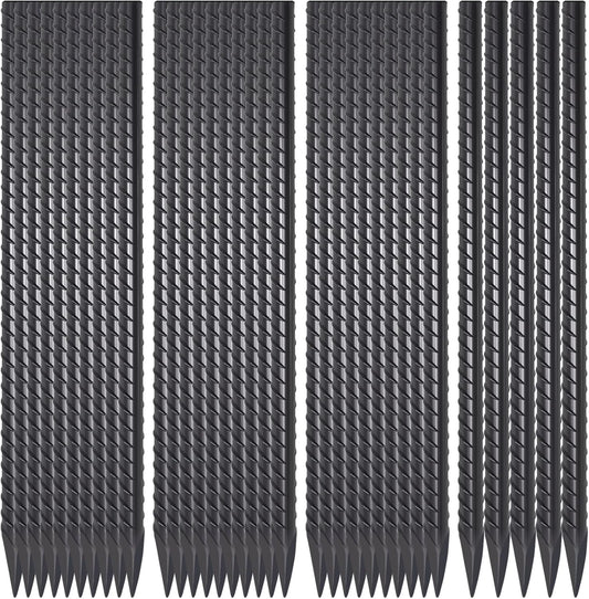 Straight Rebar Stakes 16 Inch 34 Pack Garden Spikes with Chisel Point End Metal Stakes for Ground