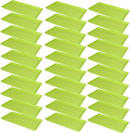 SUNPACK 10" x 20" Heavy Duty Mesh Plastic Seed Starting Tray, Lime Green, 1" (Pack of 30) - Ensures