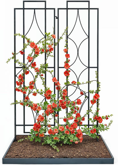 IDZO 2-Piece Diamonds Design Decoration Trellis, Metal Decorative Trellis for Climbing Plants