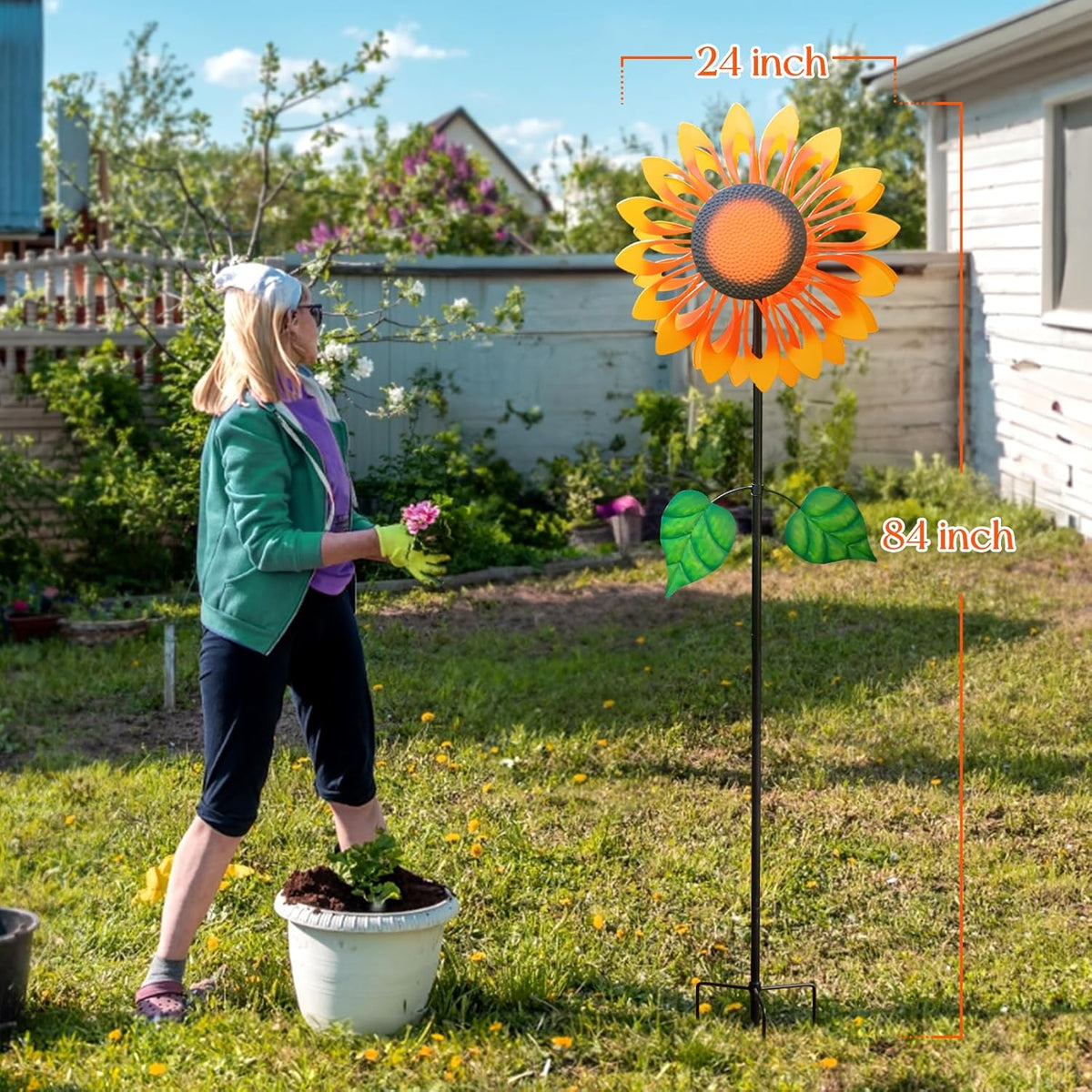 Wind Spinners for Yard and Garden Large, Wind Spinner Outdoor Metal Large, 84 Inch Wind Sculptures