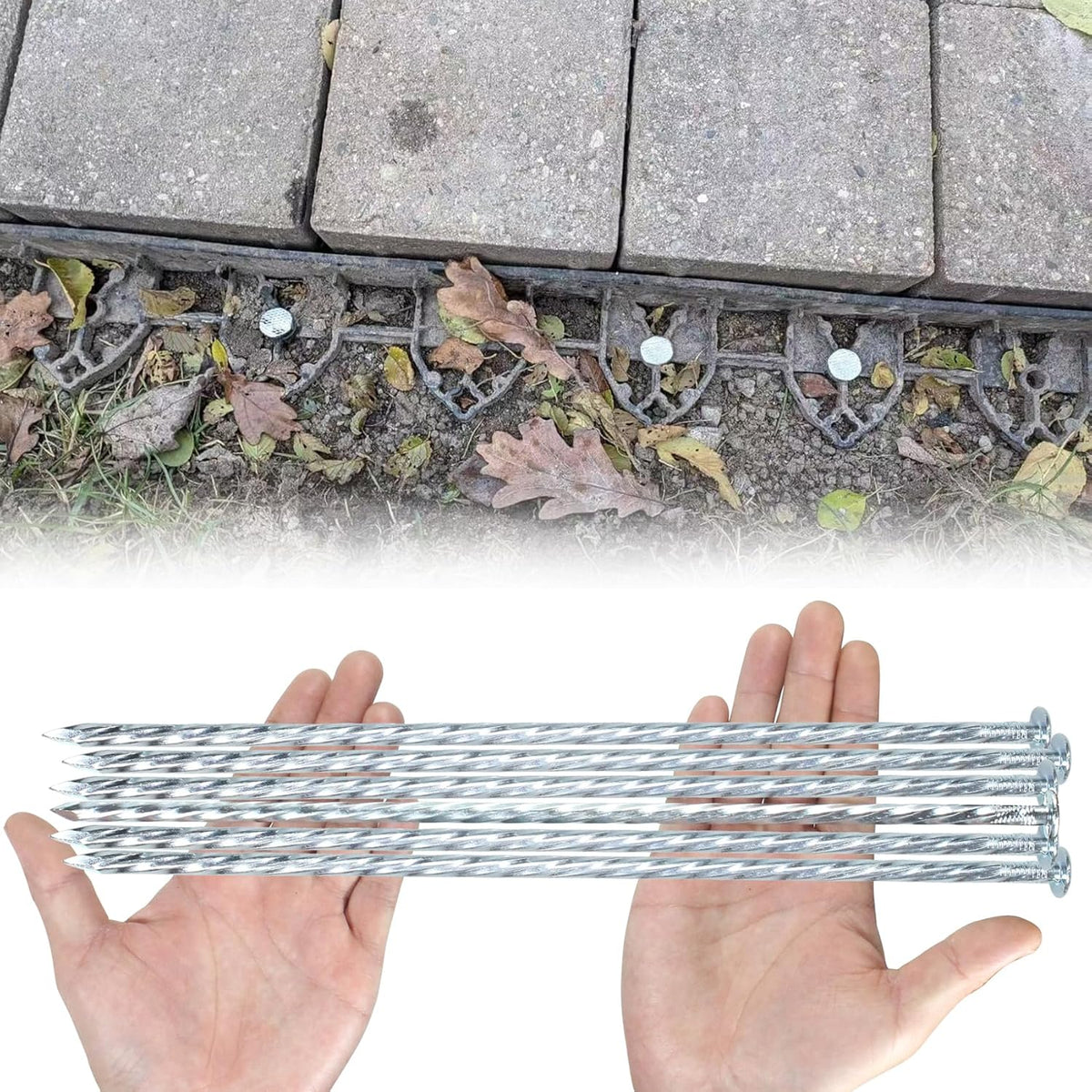 14 Inch Heavy Duty Spiral Landscape Spikes Solid Galvanized Metal Garden Stakes for Speed Bump