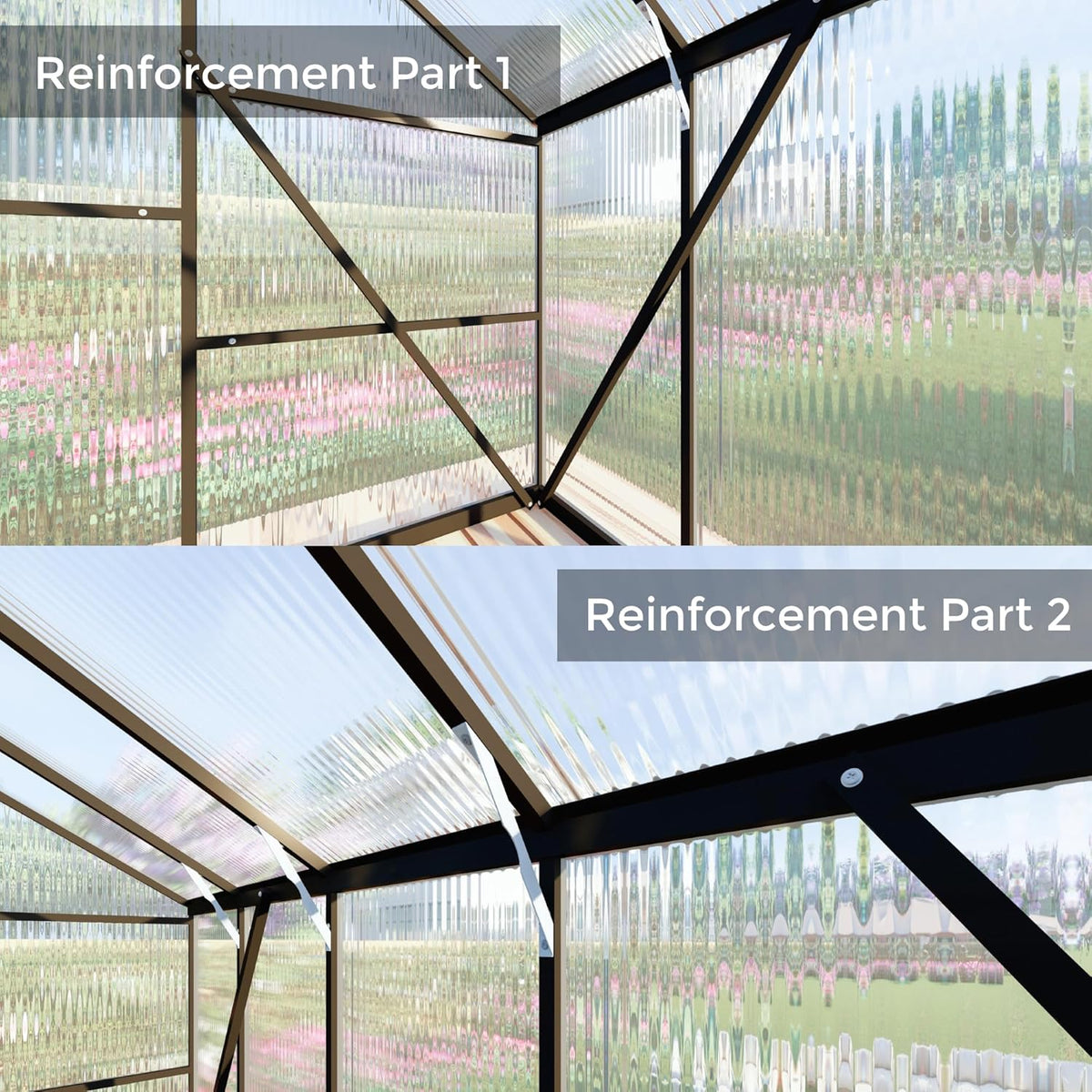 8x8 FT Greenhouses for Outdoors, Polycarbonate Greenhouse with PC Panels, Greenhouses for Outdoors
