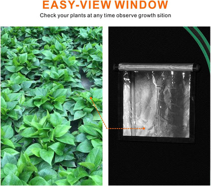 MELONFARM 57"x57"x80'' Grow Tent, High Reflective 600D Diamond Mylar Canvas with Observation Window